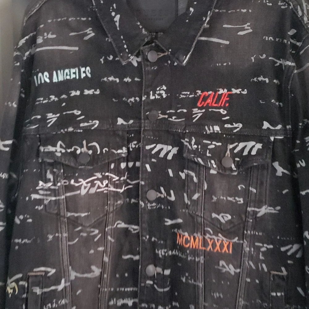 Guess Black Lightweight Formula Print Jacket